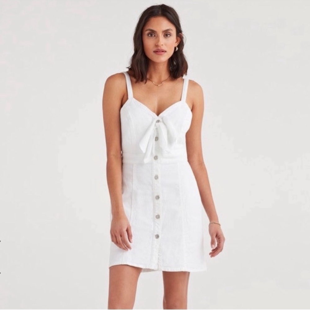 7 for all mankind Elegant White Button-Down Dress